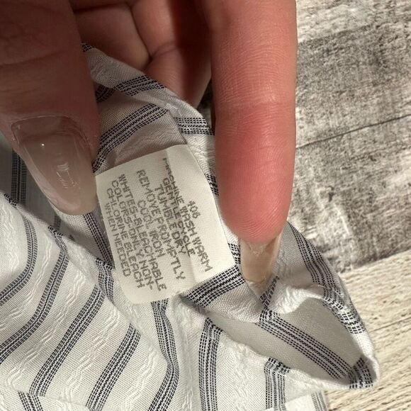 Vintage Van Heusen Men’s Striped Button Up Collared Long Sleeve Shirt Neck 17 XL - Picture 5 of 6